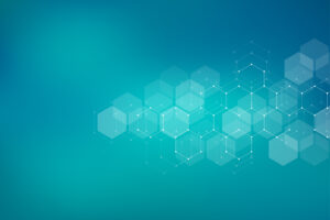 Molecular structure background. Abstract background with molecule DNA. Geometric shape with hexagons